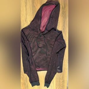 Forever 21+ Mesh Hoodie in Pink and Black